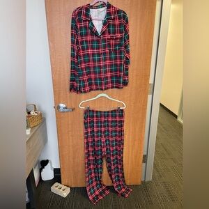 Little Sleepies women’s large pajama set Christmas plaid NWT (flawed)